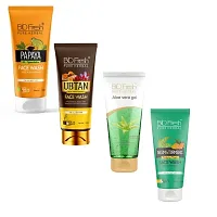 Bio Fresh Ubtan Face Wash And Bio Fresh Aloevera Gel And Bio Neem Turmeric Face Wash And Bio Fresh Papaya Face Wash Combo-thumb1