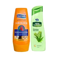 Simco Oxyveda Lotion And Yhi Neem Aloevera Body Lotion Combo-thumb1