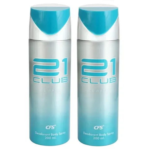 CFS 21 CLUB ICE WATER DEODORANT SPRAY Deodorant Spray - For Men  Women  (200 ml), Pack of 02