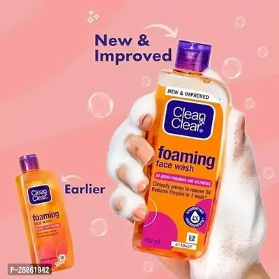 Clean  Clear Foaming Face wash  150 ml +Foundation, ( combo)-thumb2