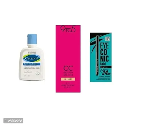 Cetaphil Face Wash Gentle Skin Cleanser for Dry to Normal, Sensitive Skin CC CREAM EYECONIC KAJAL ( COMBO)