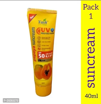 UV Protection Papaya Sun cream Spf 50 with Vitamin B, C  E 40ml (pack of 1)-thumb0