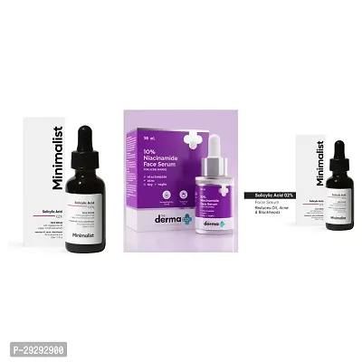 Minimalist 2% Salicylic Acid Serum and The Derma Co 10% Niacinamide Face Serum with Zinc for Acne Marks (combo pack)-thumb0