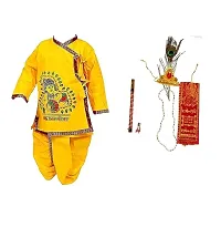 Elegant Cotton Printed Krishna Theme Clothing Set-thumb2