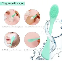 Face Silicon Brush with Jade Roller Face Massager-thumb2