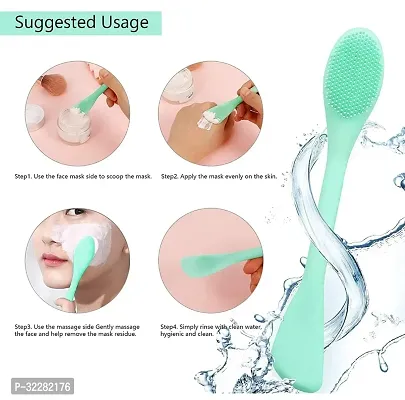 Face Silicon Brush with Jade Roller Face Massager-thumb3