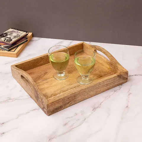Wooden Serving Trays and Stands