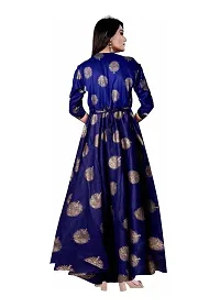 Kanika's Women's Latest Western Rayon Fit  Flare Maxi Dress/Gown for Women Blue (XX-Large)-thumb1