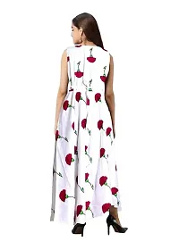 Kanika's Women's Printed Rayon Fabric Long Anarkali Kurti for Women and Girls (XX-Large) White-thumb1