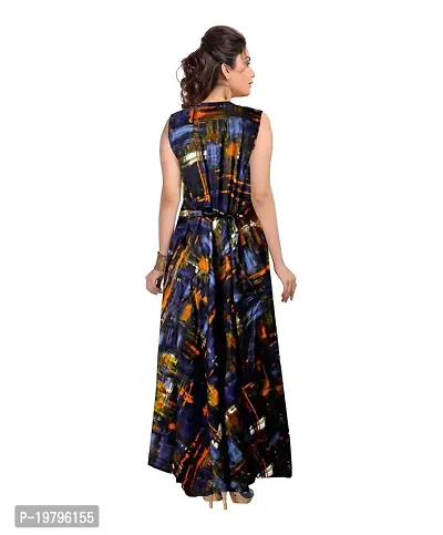 Kanika's Women's Attractive Rayon Fit and Flare Western Dress/Gown Multicolor (XX-Large)-thumb2