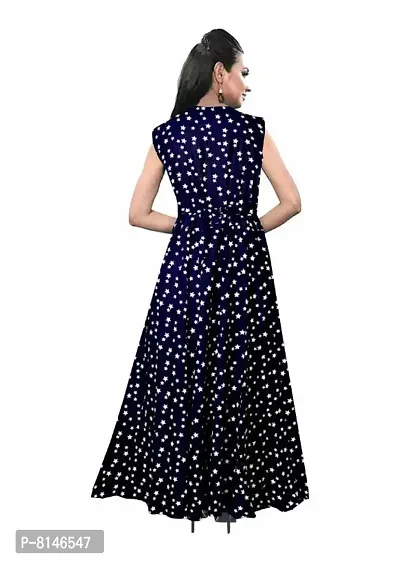 Long Rayon Maxi Gown for Women Girls Womens Rayon Rajasthani Jaipuri Printed Gown-thumb2