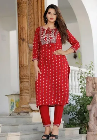 Hot Selling Rayon Kurta Bottom Set 