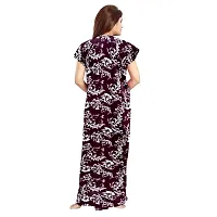 Elegant Brown Cotton Printed Gowns For Women-thumb1