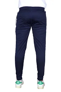 Stylish Blue Cotton Spandex  Regular Track Pants For Men-thumb3