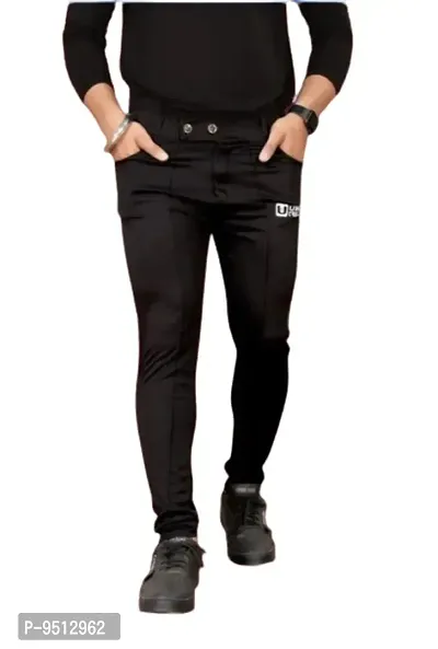 Classic Rayon Solid Track Pants for Men-thumb3