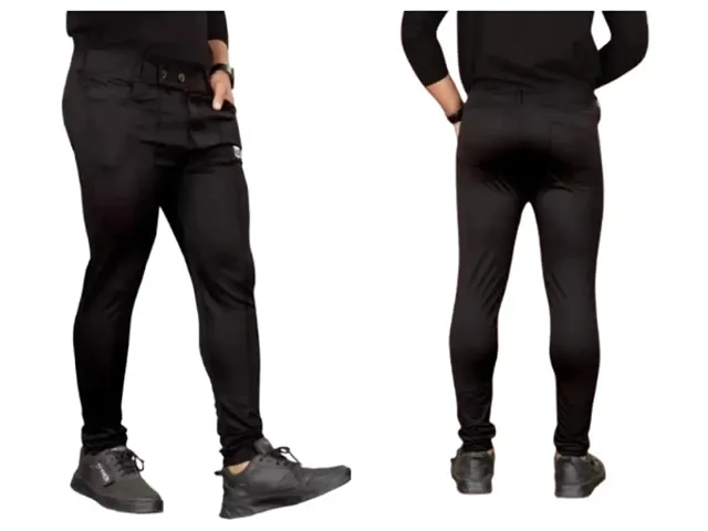 Comfortable Polyester Blend Regular Track Pants For Men 