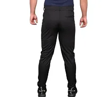 Navy Blue Polyester Blend Regular Track Pants For Men-thumb2