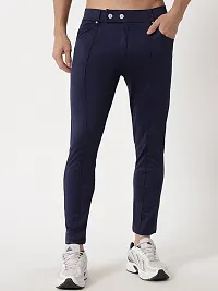 Polyester Blend Regular Track Pants For Men-thumb2