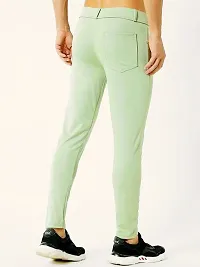 Green Polyester Regular Track Pants For Men-thumb1