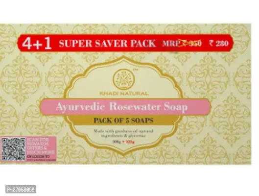 Khadi Naturals Ayurvedic Soap 4+1 Super Saver Pack (125gm Each) Aloevera