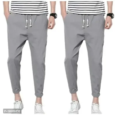 Men Stylish Cotton Blend Solid Casual Joggers Combo of 2-thumb0