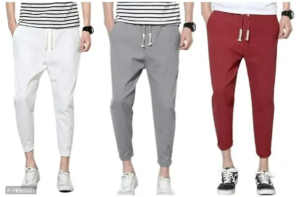 Men Stylish Cotton Blend Solid Casual Joggers Combo of 3-thumb0