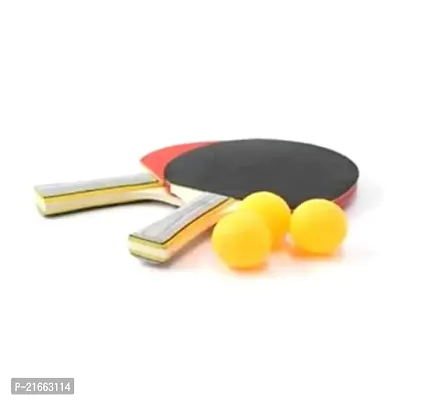 Wooden Table Tennis Set 2 Racquets 3 Ping Pong Balls  Multi Color  1pc-thumb0