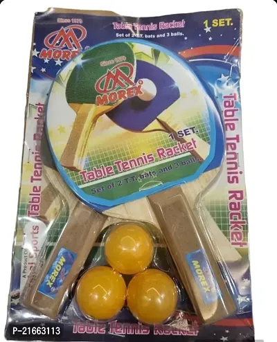 Table Tennis Playset  2 Racquets  3 Balls   Orange Ball-thumb0