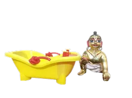 Yellow Color Bathtub for Laddu Gopal Size 0-3 | Swimming pool for Bal Gopal-thumb1