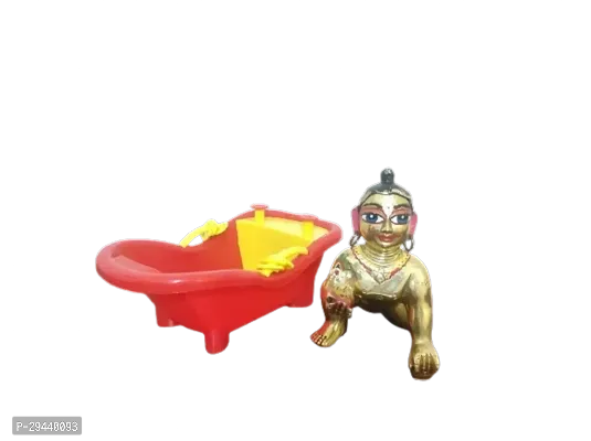 Red Color Bathtub for Laddu Gopal Size 0-3 | Swimming pool for Bal Gopal-thumb0