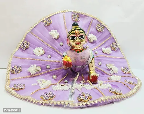 Janmashtami Special Kanha ji Heavy purple colour Dress with Bansuri Size 2 | Laddu Gopal Poshak-thumb2