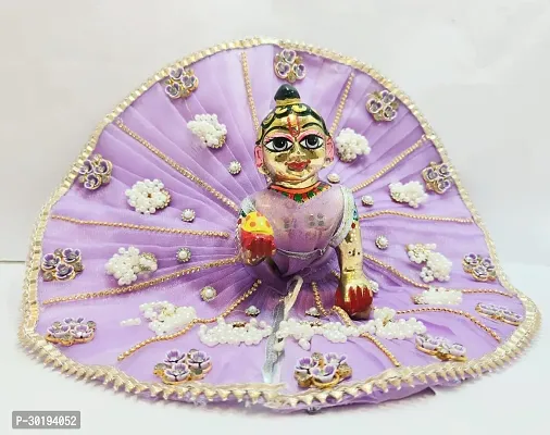 Janmashtami Special Kanha ji Heavy purple colour Dress with Bansuri Size 4 | Laddu Gopal Poshak-thumb2