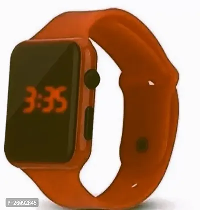 Elegant Orange Plastic Digital Unisex Watches