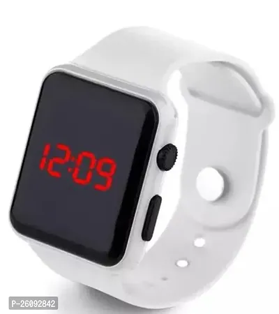 Elegant White Plastic Digital Unisex Watches