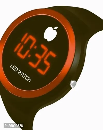 Elegant Orange Silicone Digital Unisex Watches-thumb0