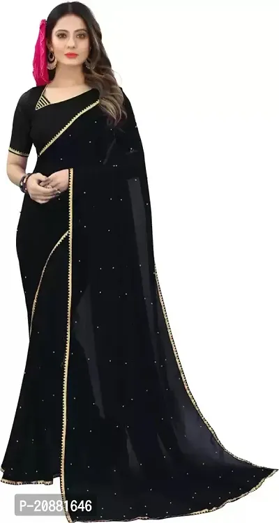 Beautiful Georgette Saree With Blouse Piece-thumb0