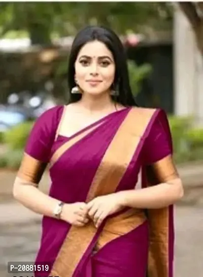 Beautiful Cotton Silk Saree With Blouse Piece-thumb0