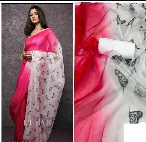 New In Organza Saree with Blouse piece 