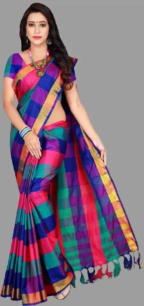 New In Art Silk Saree with Blouse piece 