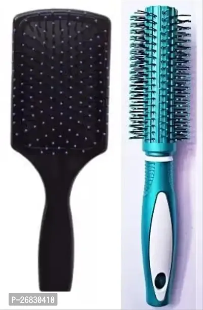 Round Rolling Curling Roller Comb Hair Brush For Men And Women-thumb0