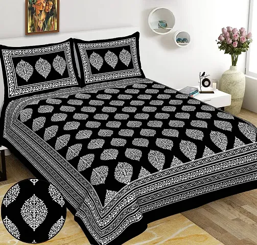 Cotton Ethnic Motifs King Size Bedsheets (90*106 Inch)