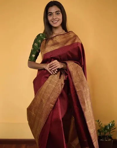 Trending Cotton Silk Saree with Blouse piece 