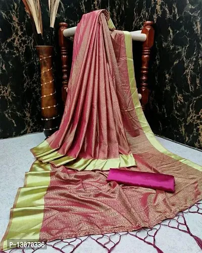 Fancy Sana Silk Saree with Blouse Piece for Women