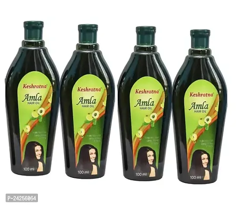 Keshratna Herbal Amla Adivashi Hair Oil Hair Fall Control Oil, Amla Organic Ayurvedic Aadivasi Hair Oil ,Gooseberry Oil,Amla Oil For Hair Growth Oil, Argan Oil For Hair,Herbal Hair Oil For Hair (Pack Of Four) 400 Ml-thumb0