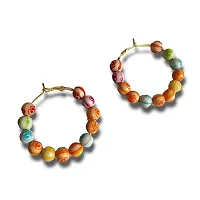 Gold Plated Stylish Multicolor Hoop Earring With Bracelate-thumb1