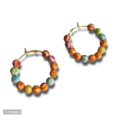 Gold Plated Stylish Multicolor Hoop Earring With Bracelate-thumb2