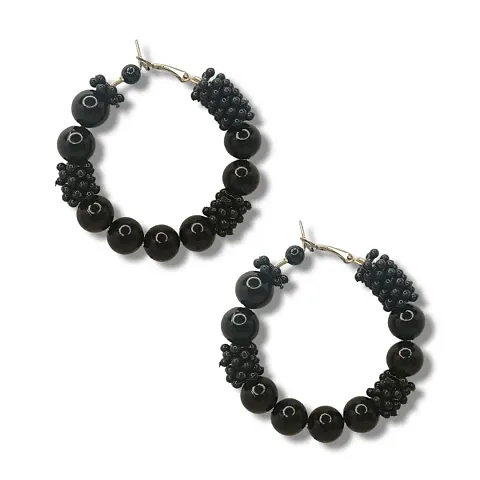 hoops Beads Alloy Hoop Earring