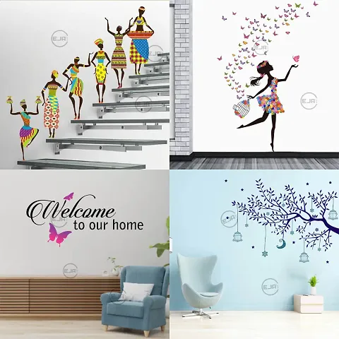 Merical Set of 4 Wall Sticker for Hall, Kitchen, Living Room