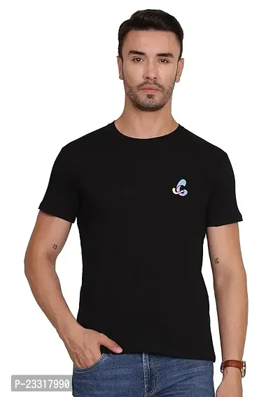 Reliable Black Cotton Blend Tshirt For Men-thumb0