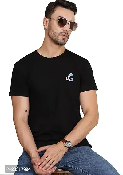 Reliable Black Cotton Blend Tshirt For Men-thumb0